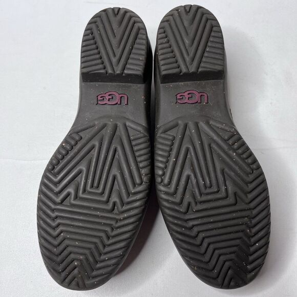 UGG Haylie Brown Wool Lined  Leather Boat Duck Shoes Women’s Size 8 - Picture 9 of 10